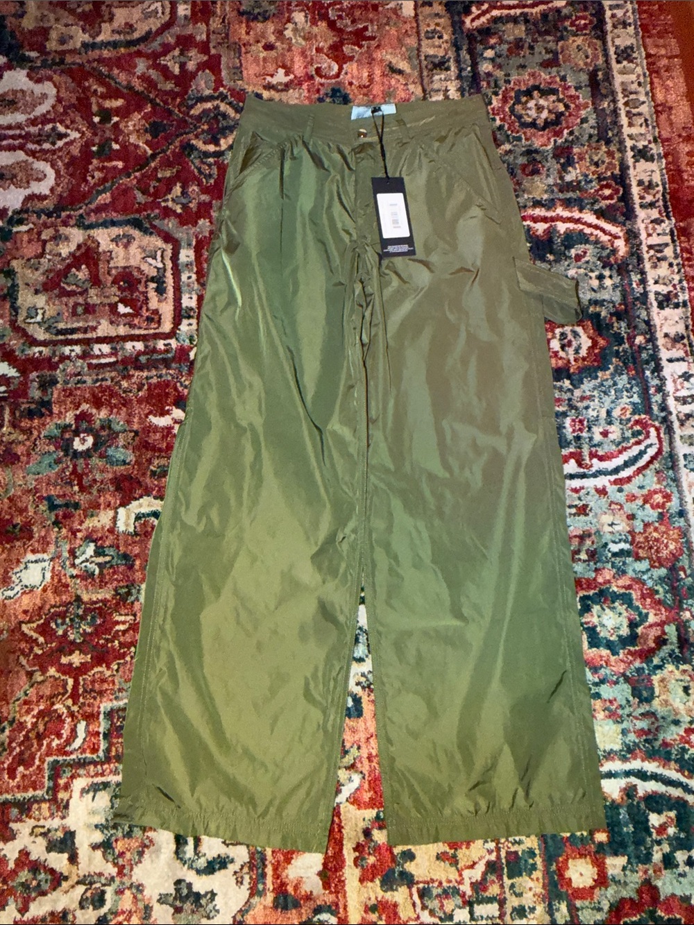 Cynthia Rowley Olive Wide-Leg Cargo Pants